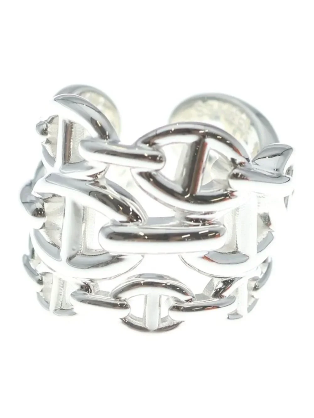Hermes Chaine D'ancre Enchainee GM Ring Silver